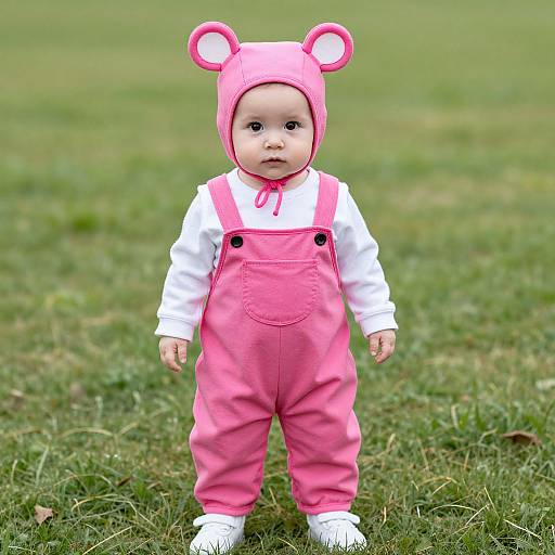 Infant in Pink Rag Doll Costume