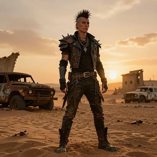 Wasteland Punk in Post-Apocalyptic Desert
