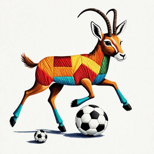 Quilted Antelope Playing Soccer
