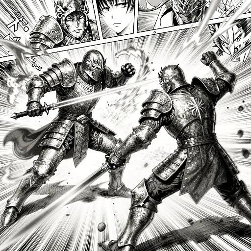 AI Manga Fantasy Battle Scene