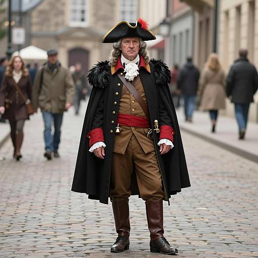 18th Century Military Officer in Historical Costume