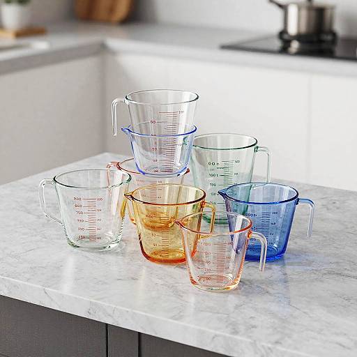 Artistic Colorful Pyrex Measuring Cups