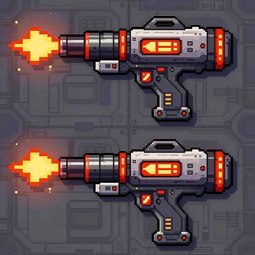 Futuristic 2D Flamethrower Sprite