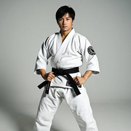 Martial Artist in White Gi with Black Belt
