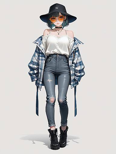 Stylish Woman in Casual Streetwear