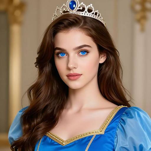 Regal Girl with Blue Dress