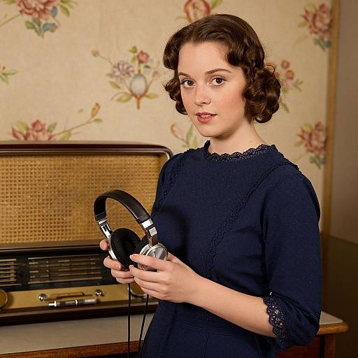 1930s Radio Presenter in Studio