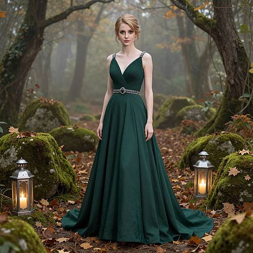 Elegant Bride in Enchanted Forest