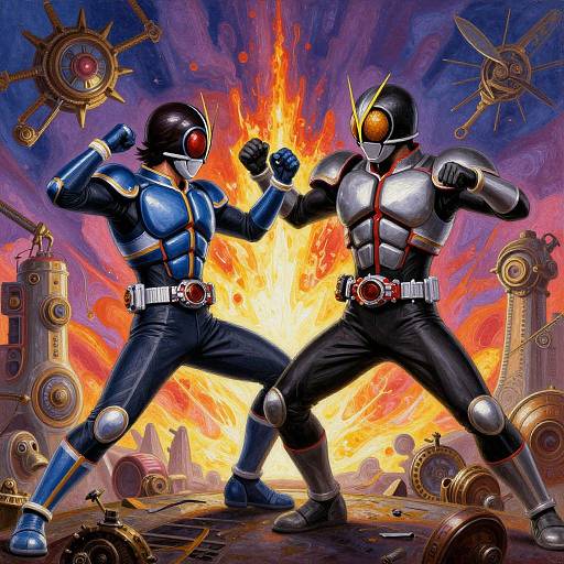 Vibrant Anime Sci-Fi Kamen Rider