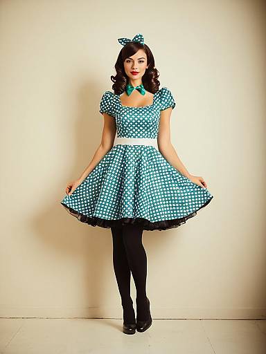 Woman in Retro Party Dress Costume