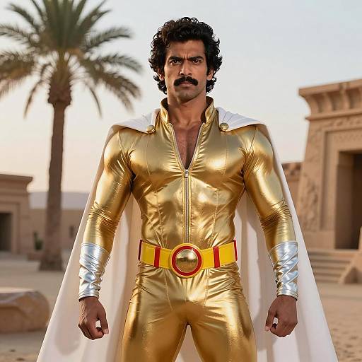 Epic Nacho Libre Superhero in Desert