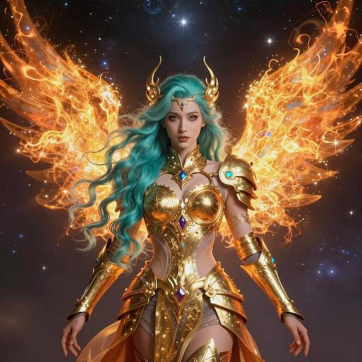 Mystical Woman in Cosmic Fantasy Portrait