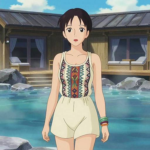 Bohemian Woman at Iceland Hot Springs