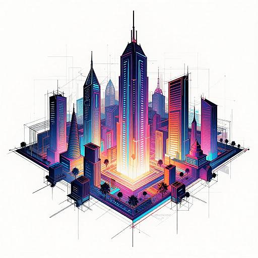 Abstract Geometric Sketches to Futuristic Cityscapes