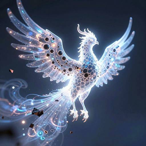 Cyberpunk Digital Phoenix Illustration
