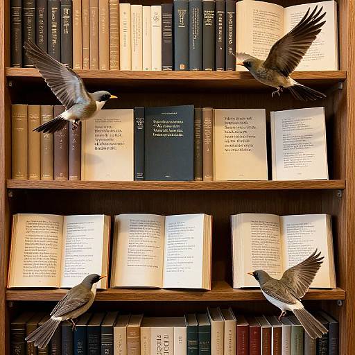 Books Transforming into Sentient Birds
