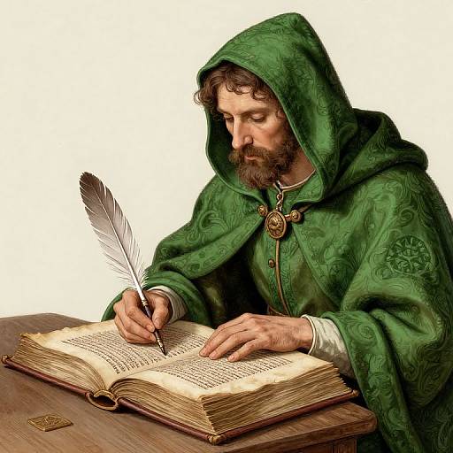 Medieval Scribe Digital Illustration