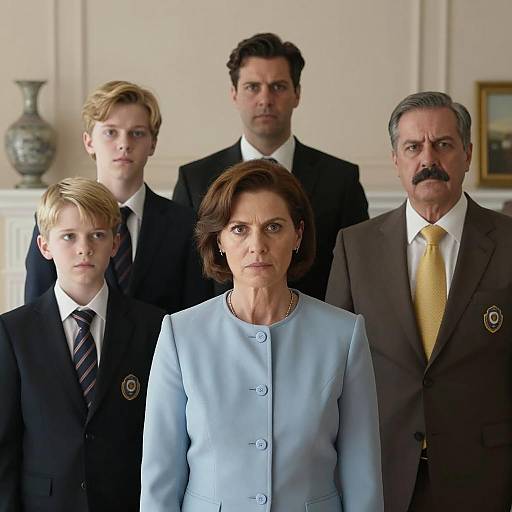 Serious Group Portrait in Formal Attire