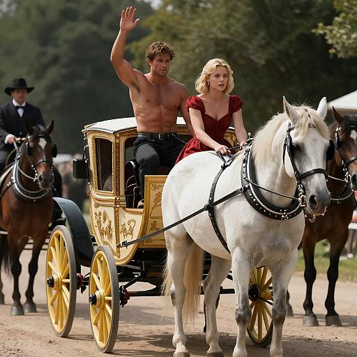 Dramatic Movie Scene in a Carriage