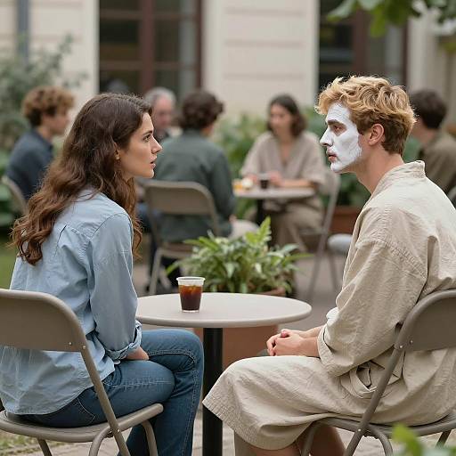 Intense Conversation in a Lively Setting