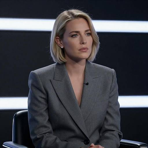 Futuristic Portrait: Blonde Woman in Blazer