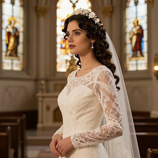 1920s Bride in Vintage Church