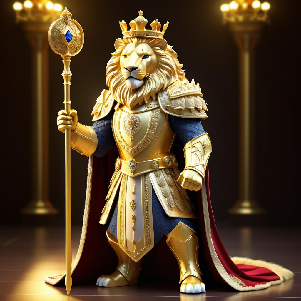 Majestic Lion King in 3D Design