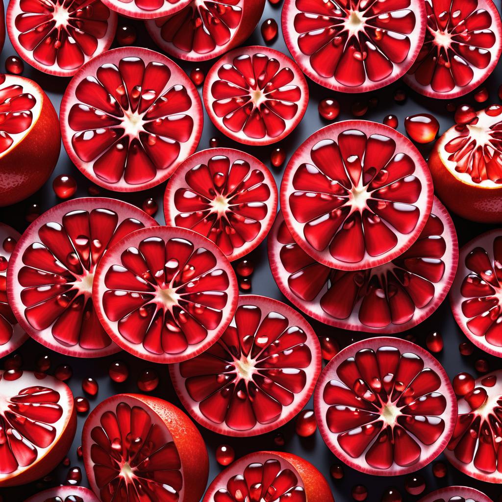 Maximalist Close-Up of Pomegranate Seeds