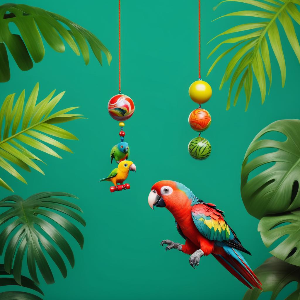 Playful Parrot in a Vibrant Jungle