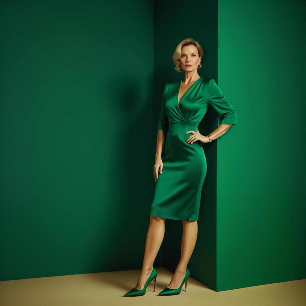 Elegant Editorial Fashion Shoot in Emerald