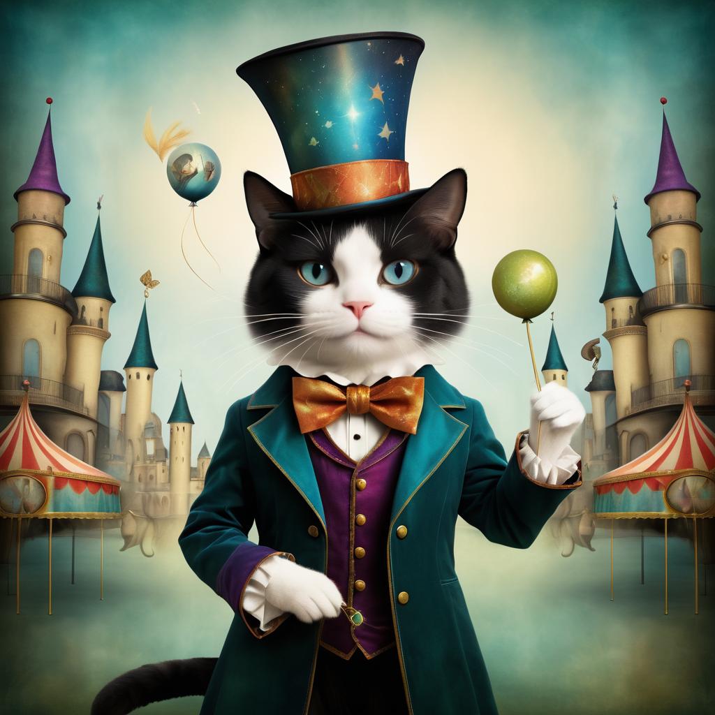 Mischievous Magician Cat at Carnival