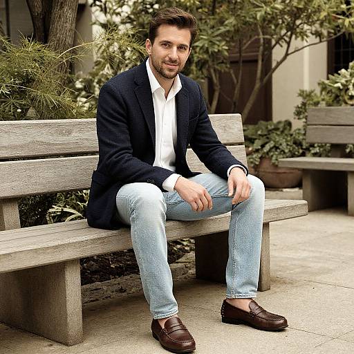 Stylish Man in Courtyard Sepia