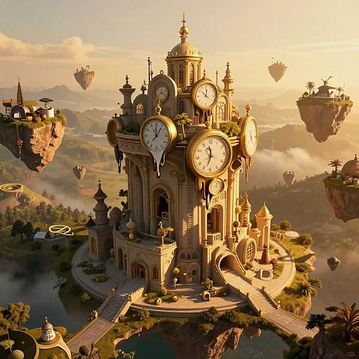 Surreal Dreamscape with Impossible Architecture