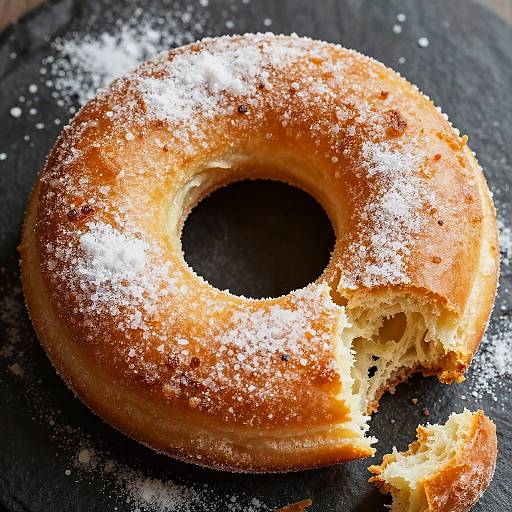 Sugary Golden-Brown Pastry Ring Close-Up
