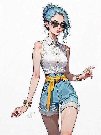 Casual Stylish Woman in Tie-Dye Romper