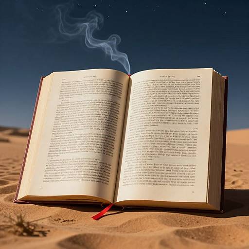 Giant Book in Desert Night