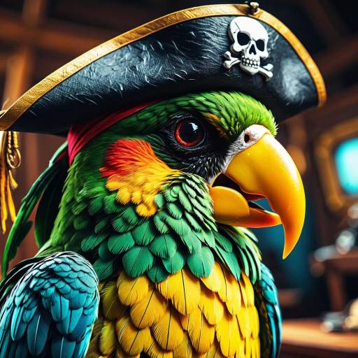 Vibrant Pirate Parrot with Hat Vibrant Pirate Parrot with Hat
