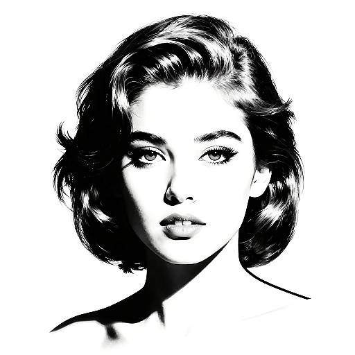 Minimalistic B&W Pop Art Portrait