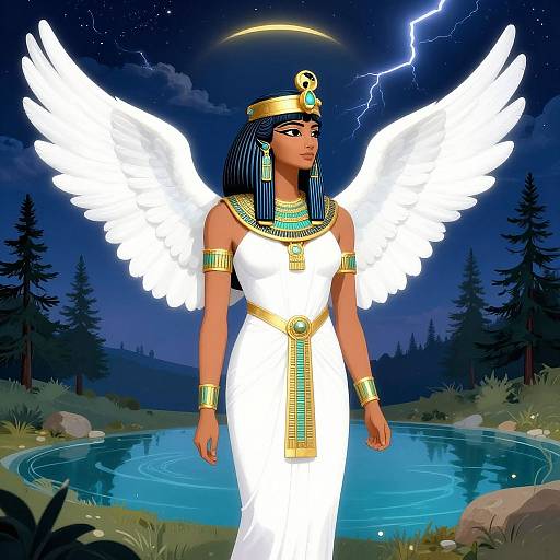 Radiant Isis in Celestial Landscape