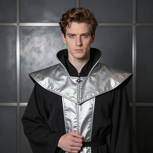 Serious Man in Black and Silver Robe