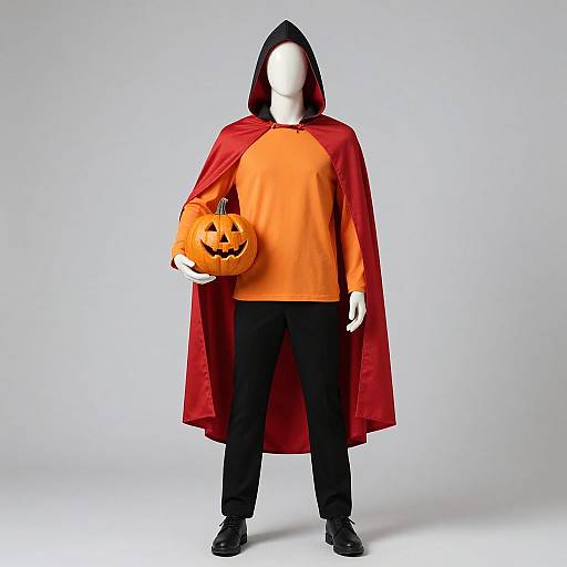 Hooded Mannequin with Pumpkin Costume