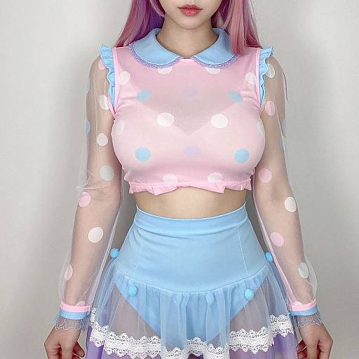 Kawaii Pastel Fashion with Sheer Details