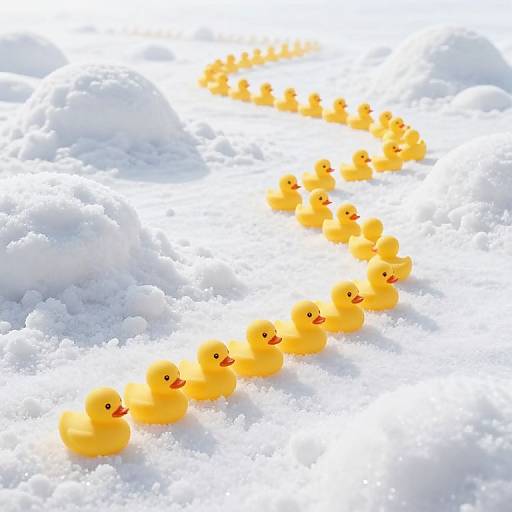 Whimsical Rubber Duck Procession