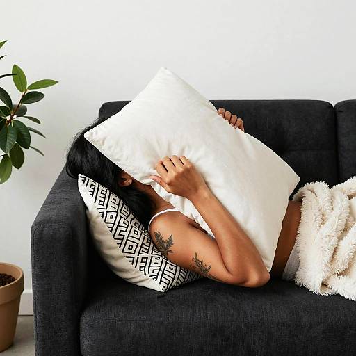 Artistic Portrait of Woman on Couch