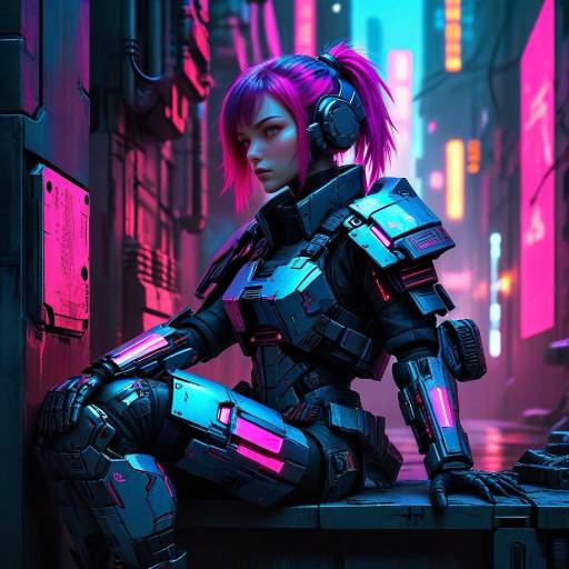 Renegade Mech Pilot in Cyberpunk Alley