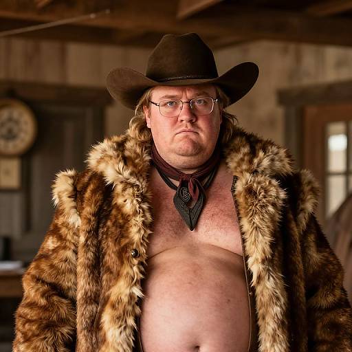 Greasy Overweight Cowboy in Saloon