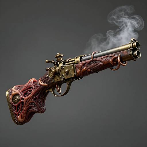 Steampunk Flesh Gun with Organic Growths
