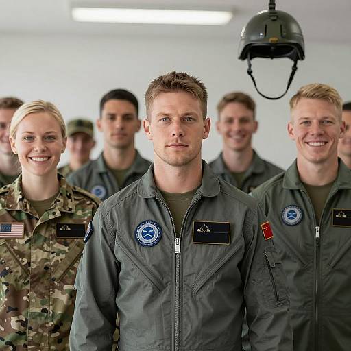 Diverse Group of Soldiers in Uniform