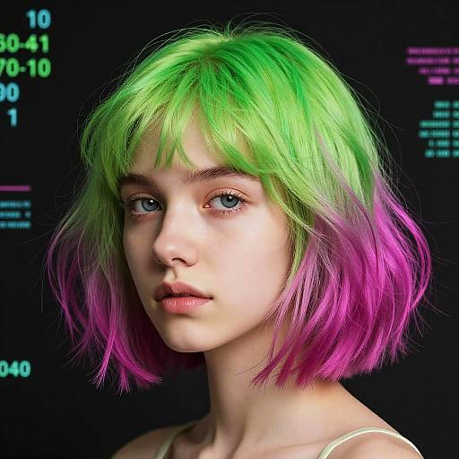 Surreal AI Hair Color Transformation