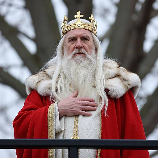 Regal Elderly King in Winter Setting